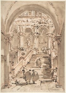 Jättiläisten portaikko, Dogen palatsi, Venetsia tekijältä Francesco Guardi