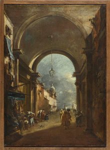 Näkymä portin läpi tekijältä Francesco Guardi