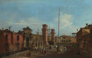Venetsia. Arsenaali, 1755-1760 tekijältä Francesco Guardi