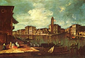 Venetsia, Grand Canal ja San Geremia, Palazzo Labia ja Cannaregion sisäänkäynti tekijältä Francesco Guardi
