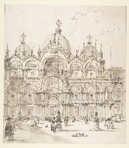 Näkymä aukiolle ja San Marcon basilikalle tekijältä Francesco Guardi