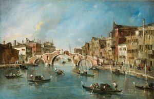Näkymä Cannaregio-kanavalle Venetsiassa tekijältä Francesco Guardi