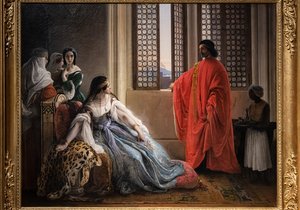 Venetsian tasavallan Kyprokselle lähettämä Giorgio Cornaro ilmoittaa kuningatar Caterina Cornarolle, yhdelle hänen sukulaisistaan, ettei hän ole enää hänen hallituskautensa omistaja, koska leijonan taso heiluu saaren linnoituksella. tekijältä Francesco Hayez