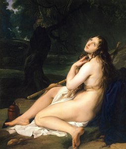 Katuva Pyhä Maria Magdaleena, kirjoittanut Francesco Hayez (1791-1882), öljy kankaalle tekijältä Francesco Hayez