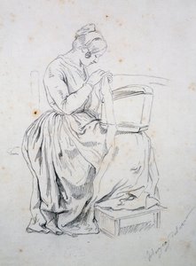 Tutkimus hänen vaimonsa muotokuvaan tekijältä Francesco Hayez