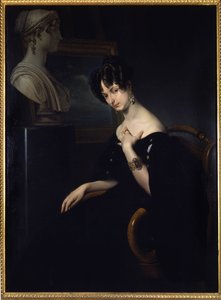 muotokuva markiisitar Cristina Trivulzion, Belgiojoson (Belgia) prinsessan (1808-1871), italialaisen patriootin ja kirjeen naisen, maalaus Francesco Hayezin. Firenzessä, Italiassa.