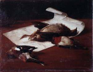 Kuollut peli Francesco Ingannin (1793-1873) maalaus 1862 Dim 25,6x33,2 cm Genes, Gallery of Modern Art, inv 184 tekijältä Francesco Inganni