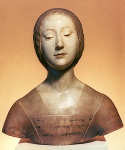 Isabella di Aragona (1470-1524) Napolin prinsessa, 1488 (osittain pigmentoitunutta marmoria)