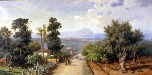 Palermon ympäristö. Francesco Lojaconon (1841 - 1915) maalaus tekijältä Francesco Lojacono