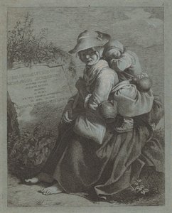 Istuva talonpoikanainen nukkuvan lapsen kanssa, 17581759. tekijältä Francesco Londonio