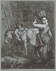 Paimenpoika puhuu maatilan tytölle, 1764. tekijältä Francesco Londonio