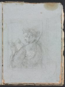 Verona Sketchbook: Naishahmo avoimella kirjalla sivu 63, 1760. tekijältä Francesco Lorenzi