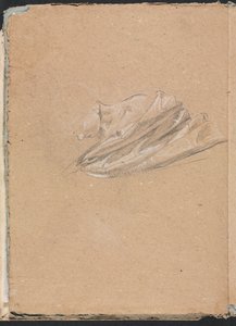 Verona Sketchbook: Pää ja olkapäät verhoilla sivu 14, 1760. tekijältä Francesco Lorenzi
