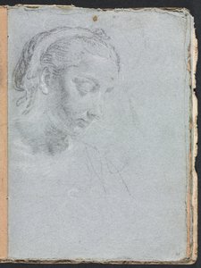 Verona Sketchbook: Naisen pää ja hartiat sivu 61, 1760. tekijältä Francesco Lorenzi