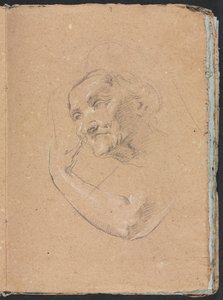 Verona Sketchbook: Naisen pää, jolla on vasen käsi, sivu 13, 1760. tekijältä Francesco Lorenzi