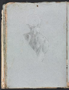 Verona Sketchbook: Miesten alaston pää ja hartiat takaapäin sivu 62, 1760. tekijältä Francesco Lorenzi