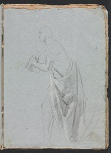 Verona Sketchbook: Seisova uros verhoineen sivu 19, 1760. tekijältä Francesco Lorenzi