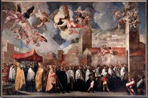 Käännös Brescian piispojen St Dominatorin, Pyhän Paavalin ja Pyhän Anastasiuksen ruumiista (maalaus, noin 1645-1646)