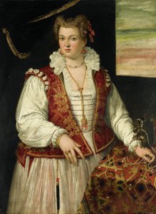Naisen muotokuva oravan kanssa tekijältä Francesco Montemezzano (attributed to)