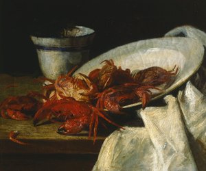 Asetelma äyriäisten kanssa (öljy kankaalle) tekijältä Francesco Paolo Palizzi