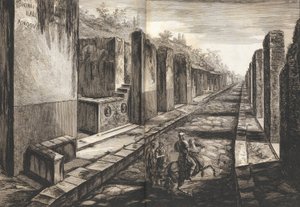 Näkymä kadulta, joka tulee Pompejin kaupungin portin alta, jalka pa..., 1804. tekijältä Francesco Piranesi