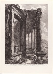 Näkymä Vestan temppelin ovelle ja peristylelle tekijältä Francesco Piranesi