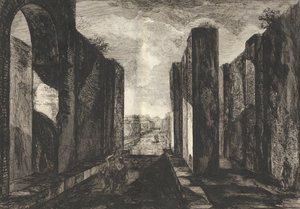Näkymä Pompeijin kaupungin sisäpihasta, Antiquités de Pompeïasta, tome premier, Ant..., 1804. tekijältä Francesco Piranesi