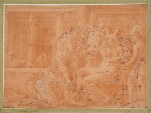 Odysseus wäscht seine Hände tekijältä Francesco Primaticcio