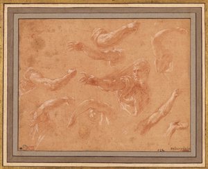 Studie von Gottvater mit Engeln tekijältä Francesco Primaticcio