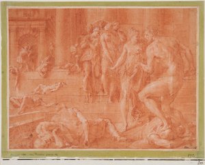 Odysseus befiehlt die Tötung von Penelopes Dienern tekijältä Francesco Primaticcio