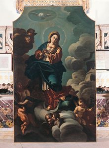 Immaculate Conception, maalaus kankaalle Francesco Solimenalle (1657-1747), San Pardon katedraali, Larino, Molise, Italia tekijältä Francesco Solimena