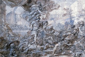 Perseus ylhäällä Medusan päätä, 1700-luku tekijältä Francesco Solimena