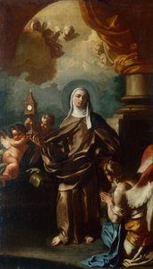 Saint Clare enkelin kanssa (öljy) tekijältä Francesco Solimena