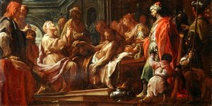 Tutkimus Pyhälle Matteukselle Etiopian kuninkaan pojan elvyttämisestä (öljy kankaalle) tekijältä Francesco Trevisani