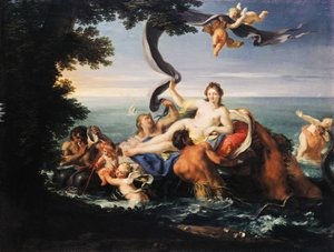 Galatean voitto, Francesco Trevisani (1656-1746), öljy kankaalle.