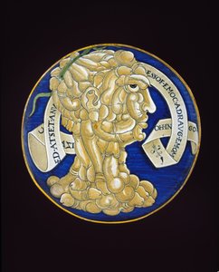 Astia, jossa peniksen yhdistelmäpää, n. 1536 (tinalasitettu keramiikka, maiolica)