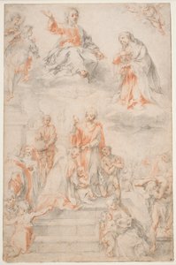Saint Ansano kastaa sienalaisia, n. 1593 (liitu paperille)