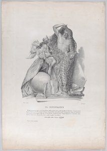 Prinssi Raimondo di Sangro irrottautumassa maallisten huolien verkosta ..., n. 1840-50. tekijältä Francesco Wenzel