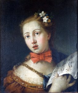 V. Zugnon maalaus, joka kuvaa venetsialaista laulajaa, Museo di Brera, Milano.