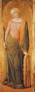 Pyhä Katariina Aleksandrialainen, 1400-luku (tempera taulussa) tekijältä Francesco de
