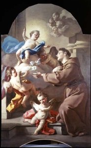 Pyhä Antonius Padovalainen (yksi parista, paneeli) tekijältä Francesco de Mura