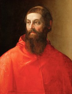 Rodolfo Pio de Carpi (Rodolphe de Carpi) (1500-1564) - Kardinaali Rodolfo Pion muotokuva, Rossi, Francesco, de (1510-1563). Öljy kankaalle, n. 1545. Mitat : 71,5x57 cm. Taidehistoriallinen museo, Vienne