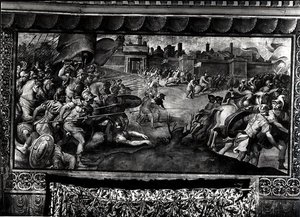 Kaarle V (1500-58) Luterilaisia vastaan (fresko) (m/v kuva) tekijältä Francesco de Rossi Salviati Cecchino