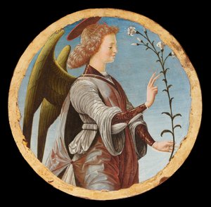 Griffoni Polyptych: Ilmoituksen enkeli, noin 1472-1473. tekijältä Francesco del Cossa