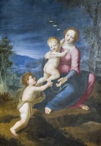 Neitsyt Jeesuksen ja Johannes Kastajan kanssa tekijältä Francesco di Cristofano Franciabigio