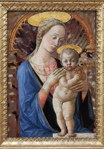 Neitsyt ja lapsi, Francesco di Stefanon maalaus, joka tunnetaan nimellä Pesellino (n. 1422-1457). Valokuvaus, KIM Youngtae, Lyon, Musee des Beaux Arts de Lyon.