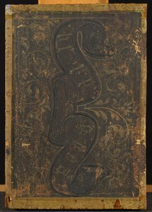 Annunciation Diptych -versio kirjaimilla ja kukka-aiheisella rullalla tekijältä Francesco di Stefano Pesellino