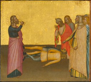 Johannes evankelista ja myrkytetty malja, noin 1370-1380 (tempera ja lehtikulta paneelille).