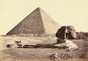 Gizan suuri pyramidi ja sfinksi, Egypti. 1800-luvulla. tekijältä Francis (after) Frith