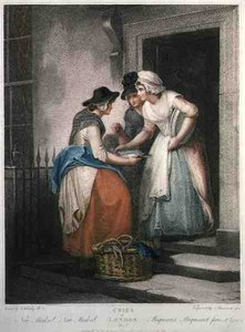 "New Mackrel, New Mackrel", levy 5 "The Cries of London", kaiverrus Nicolo Schiavonetti (k.1813), pub. kirjoittanut Colnaghi & Co.